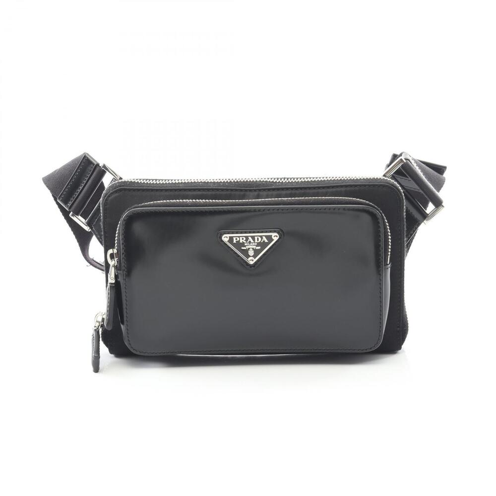 Prada Black Body Waist Nylon Re Belt Crossbody Leather Bag - Picture 2 of 5